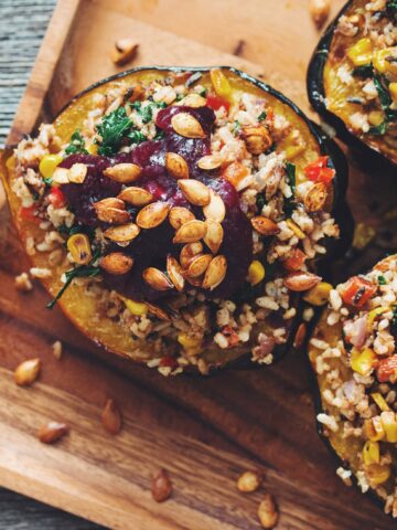 stuffed acorn squash & red wine cranberry sauce_hot for food