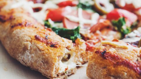 Pizza who crust has stuffed International Stores