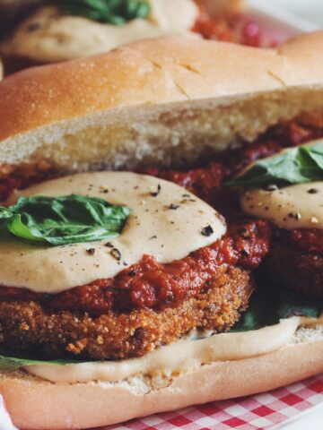 vegan eggplant parmesan subs_hot for food