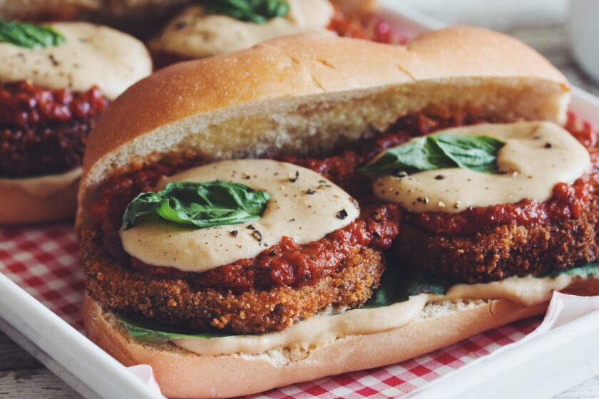 vegan eggplant parmesan subs_hot for food