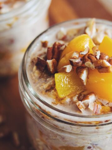 maple peach pecan overnight oats_hot for food