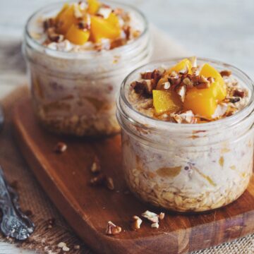 maple peach pecan overnight oats_hot for food