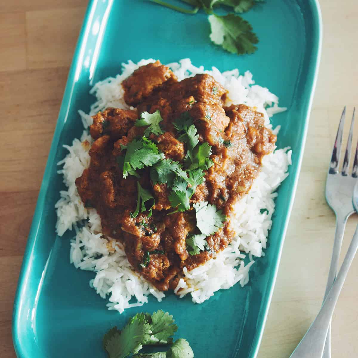 vegan butter chicken - hot for food