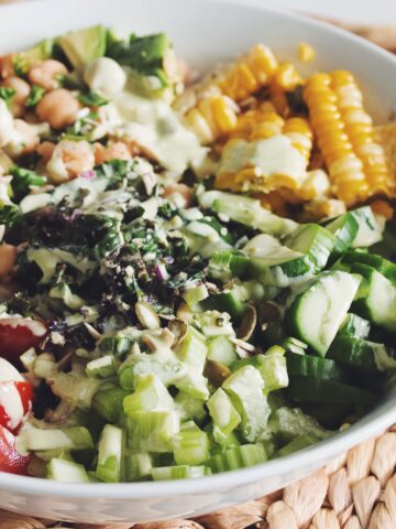 vegan chop salad with creamy herb dressing_hot for food