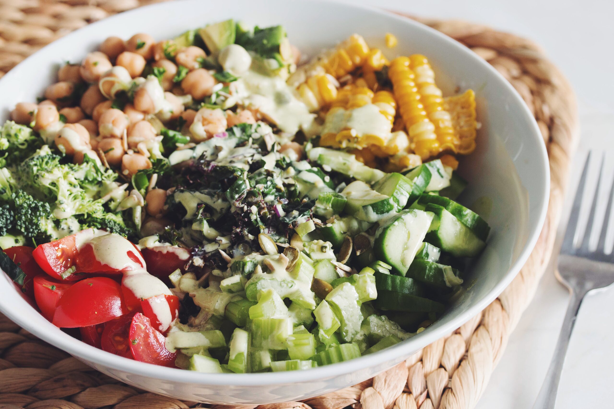 Vegan Chop Salad With Creamy Herb Dressing