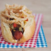 vegan hot dog with jalapeño corn relish_hot for food