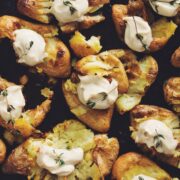 smashed potatoes with roasted cashew cream_hot for food