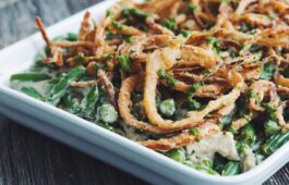 green beat casserole with crispy pesto onions_hot for food