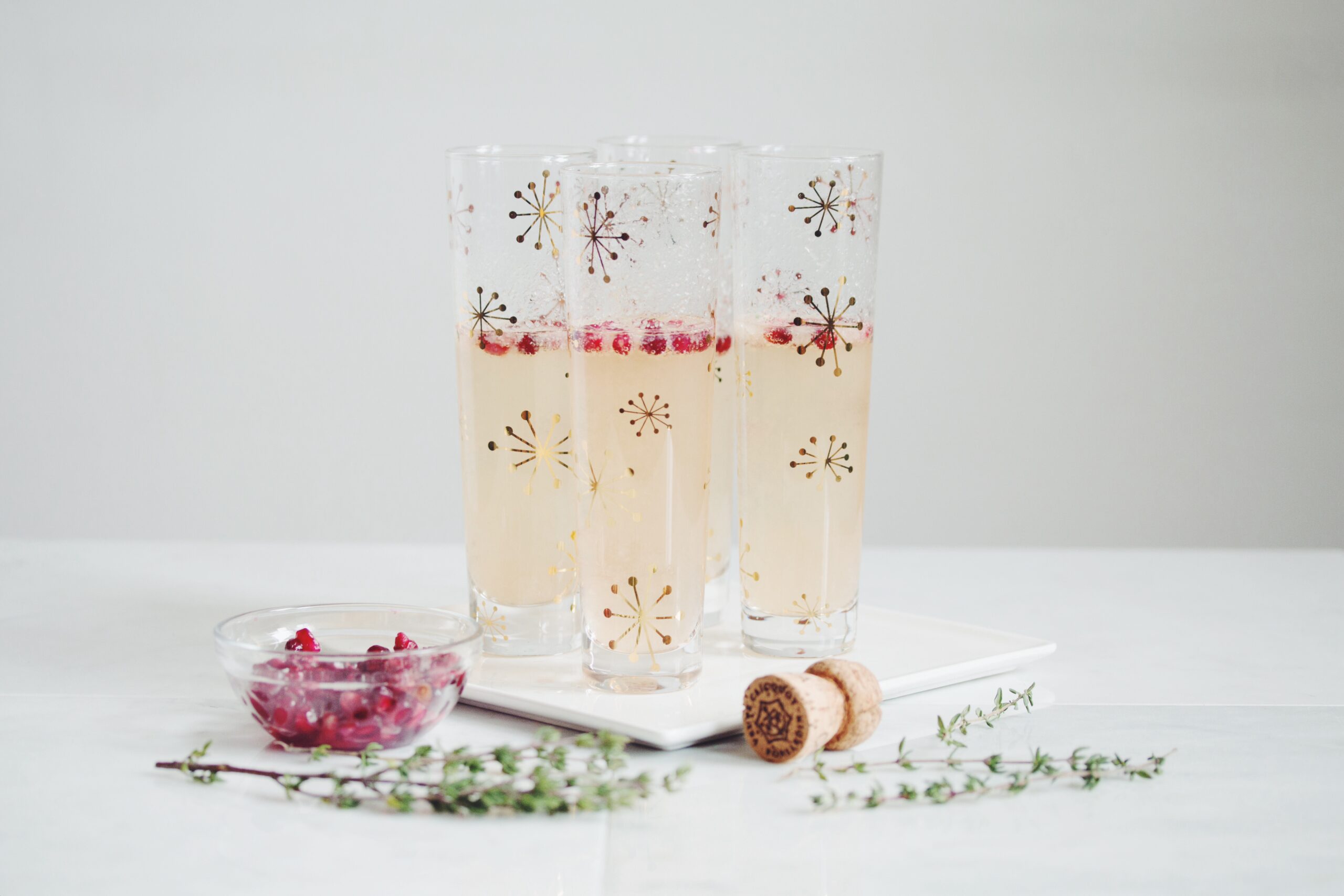 pear & pomegranate champagne cocktail - hot for food