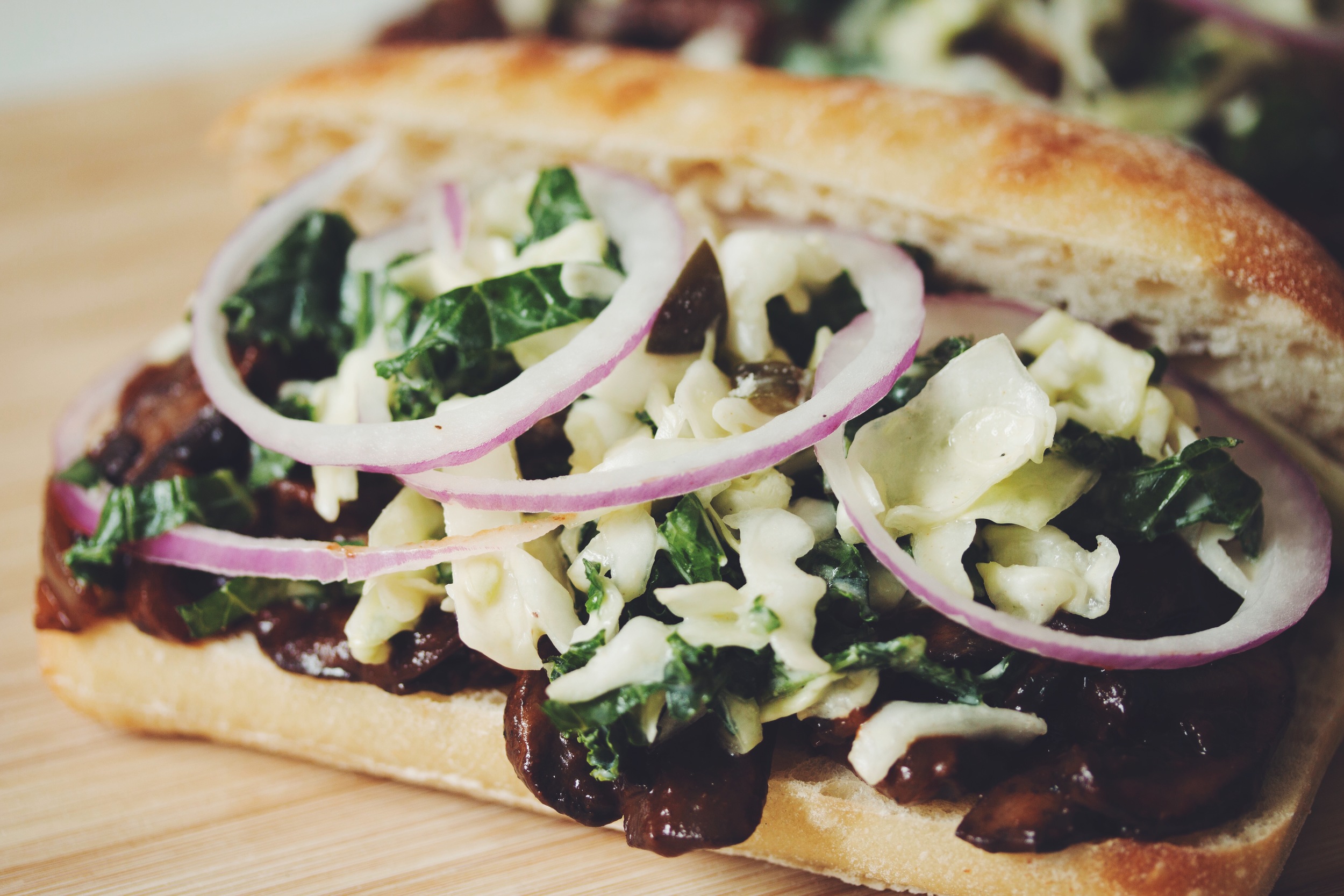 vegan pulled bbq mushroom sandwiches - hot for food