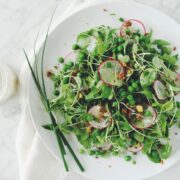arugula salad with peas and pistachios_hot for food