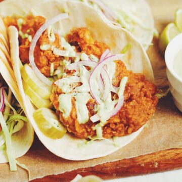 vegan nashville hot chicken taco_hot for food