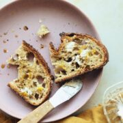 buttered toast with lemon, herb de provence and maple