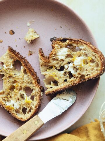 buttered toast with lemon, herb de provence and maple