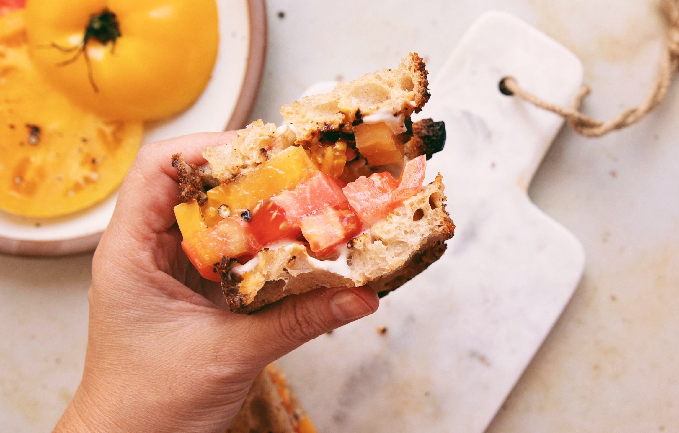 miso butter tomato sandwich hot for food by Lauren Toyota