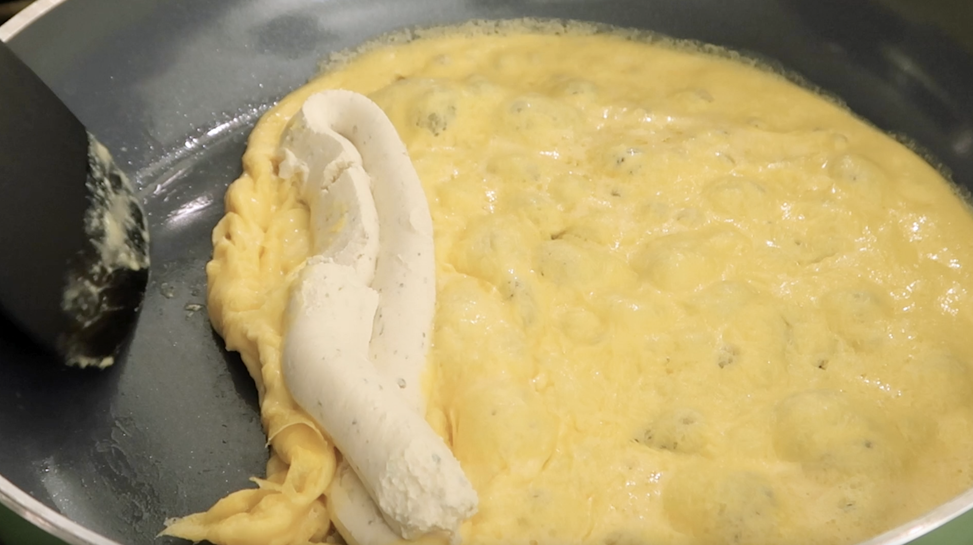 vegan Boursin style cheese on the omelette