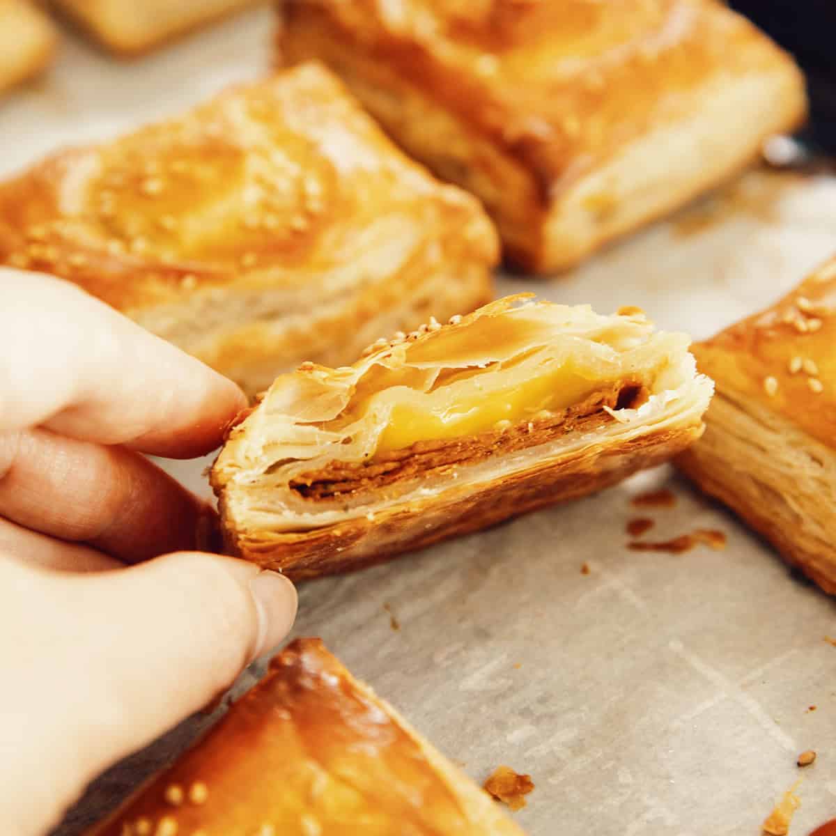 easy vegan ham and cheese croissants - hot for food