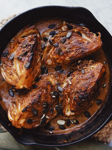 braised charred cabbage