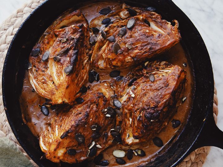 braised charred cabbage