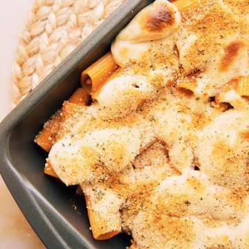 baked gochujang rigatoni