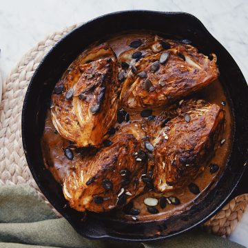 braised charred cabbage