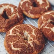 cinnamon crunch bagels with honey walnut cream cheese