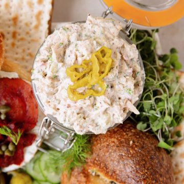 vegan whitefish spread made with hearts of palm