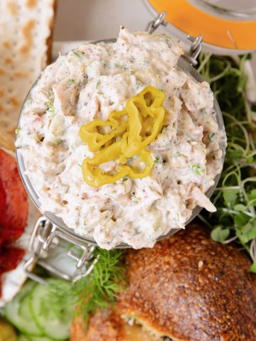 vegan whitefish spread made with hearts of palm