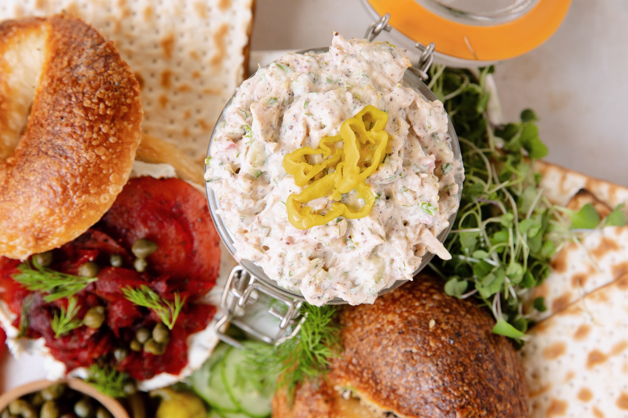 close-up of plant-based whitefish salad