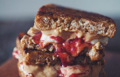 peanut butter jam banana french toast sandwich_hot for food