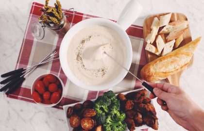 the ultimate vegan beer cheese fondue_hot for food